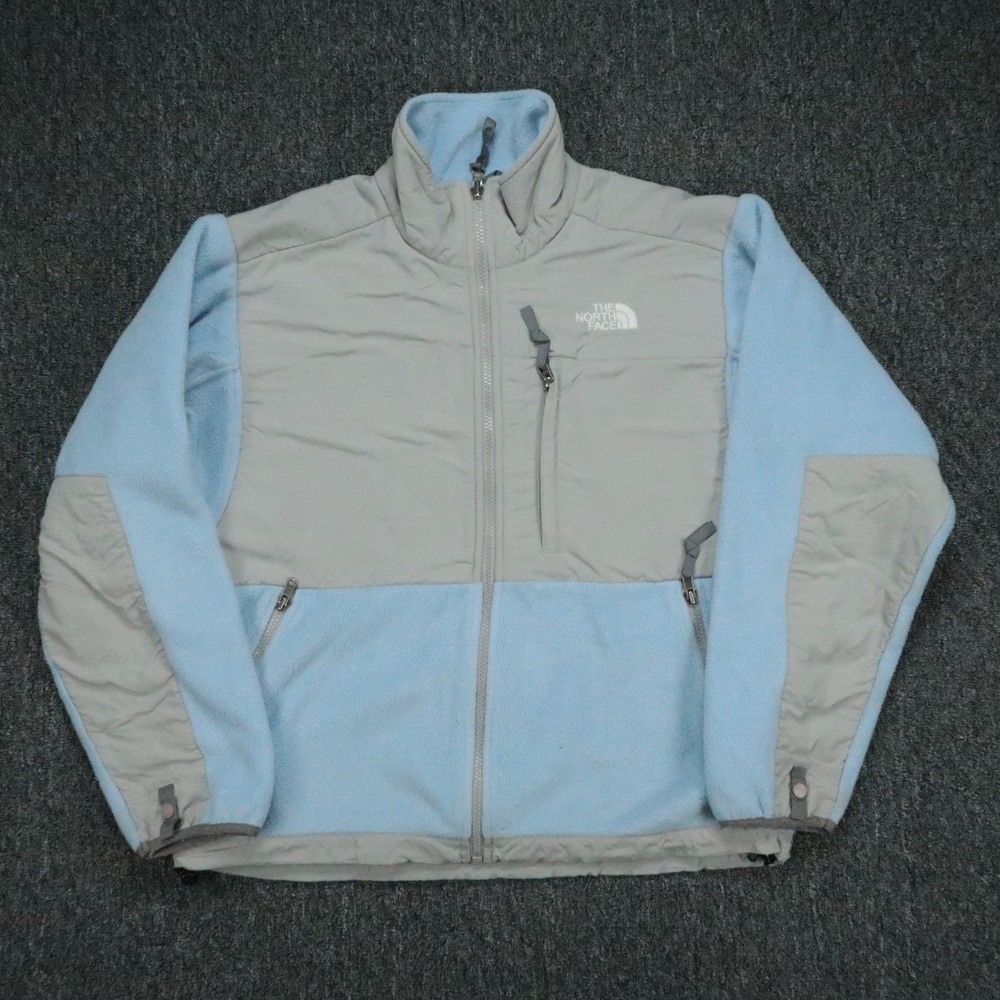 The North Face Jacket Womens Small Blue Gray Denali Fleece Full Zip Pockets